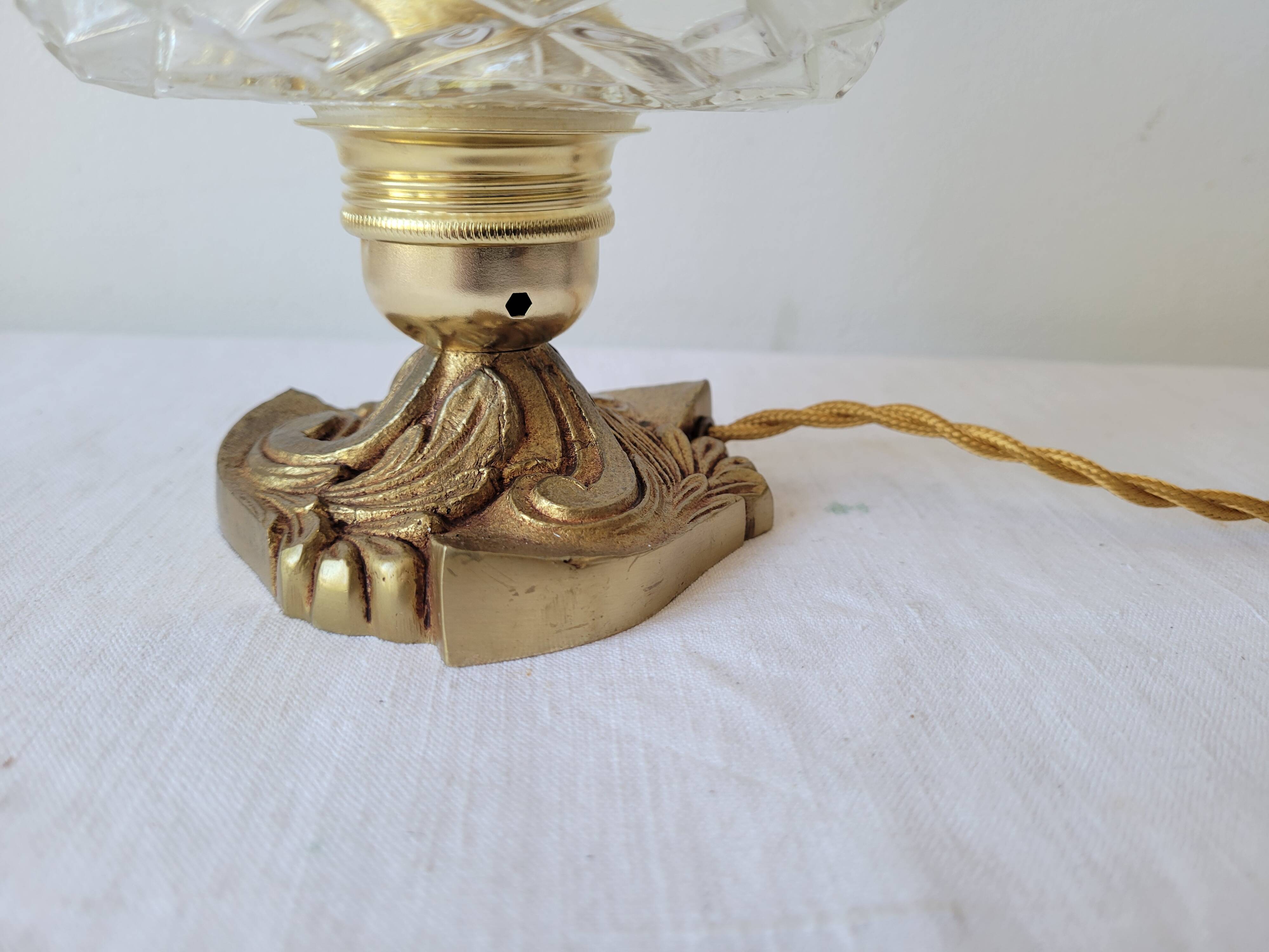 Bronze and glass lamp