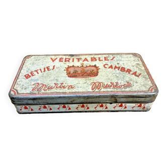 Old box tole litho betises de cambrai " martin martine "