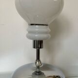 Vintage lamp in opaline and chrome metal
