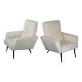 Pair of 1960s wool loop armchairs