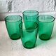 4 glasses 19 cl Retro emerald green tempered glass Arcoroc France