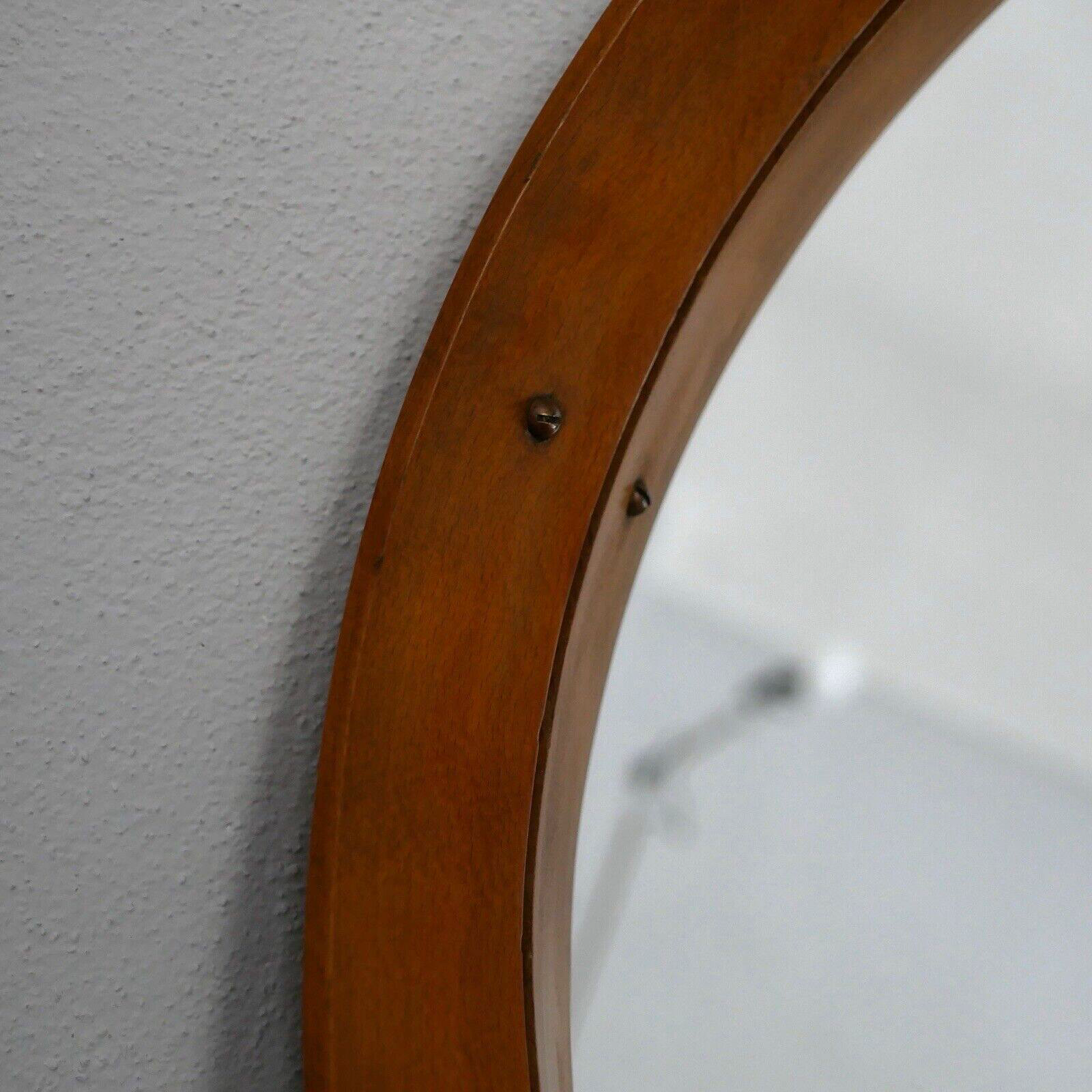 Miroir - Teck - Structure en bois avec laiton - Design italien vintage - Années 60