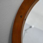 Mirror - Teak - Wooden structure with brass - Vintage Italian design - 1960s