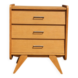 Mini commode 3 tiroirs chêne clair 1950