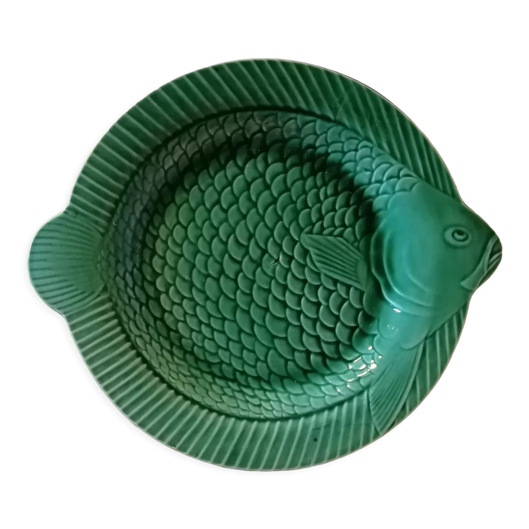 Set of 11 vintage sarreguemines fish plates