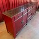 China bahut red lacquered buffet of unusual width 2m60 traditional manufacture