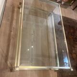 Table basse Pierre Vandel en lucite et métal doré
