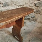 Antique French Pine Wood Bench – 1920s