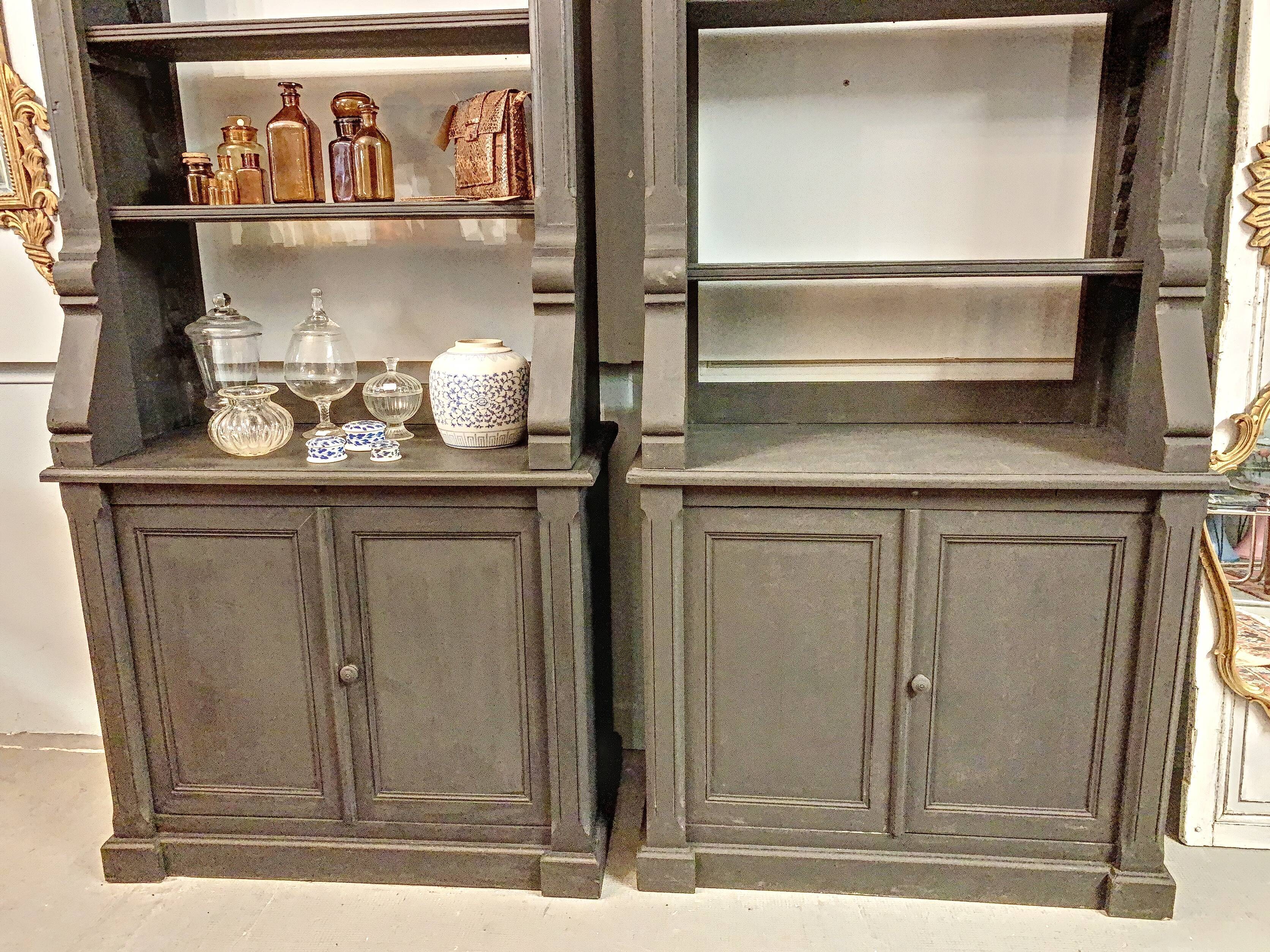 Pair of black China buffets