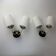 Pair of vintage double wall lights 1950 in opaline