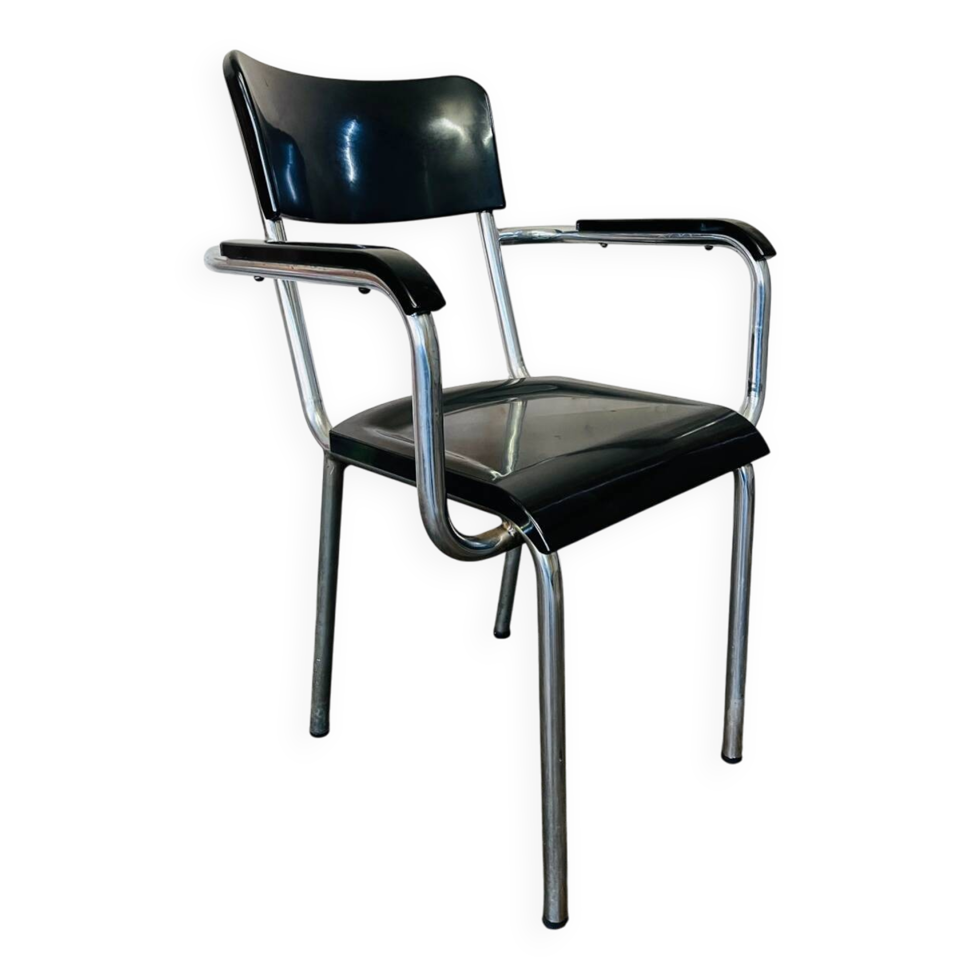 Bakelite tubular armchair Bauhaus modernist René Herbst 1930 1940