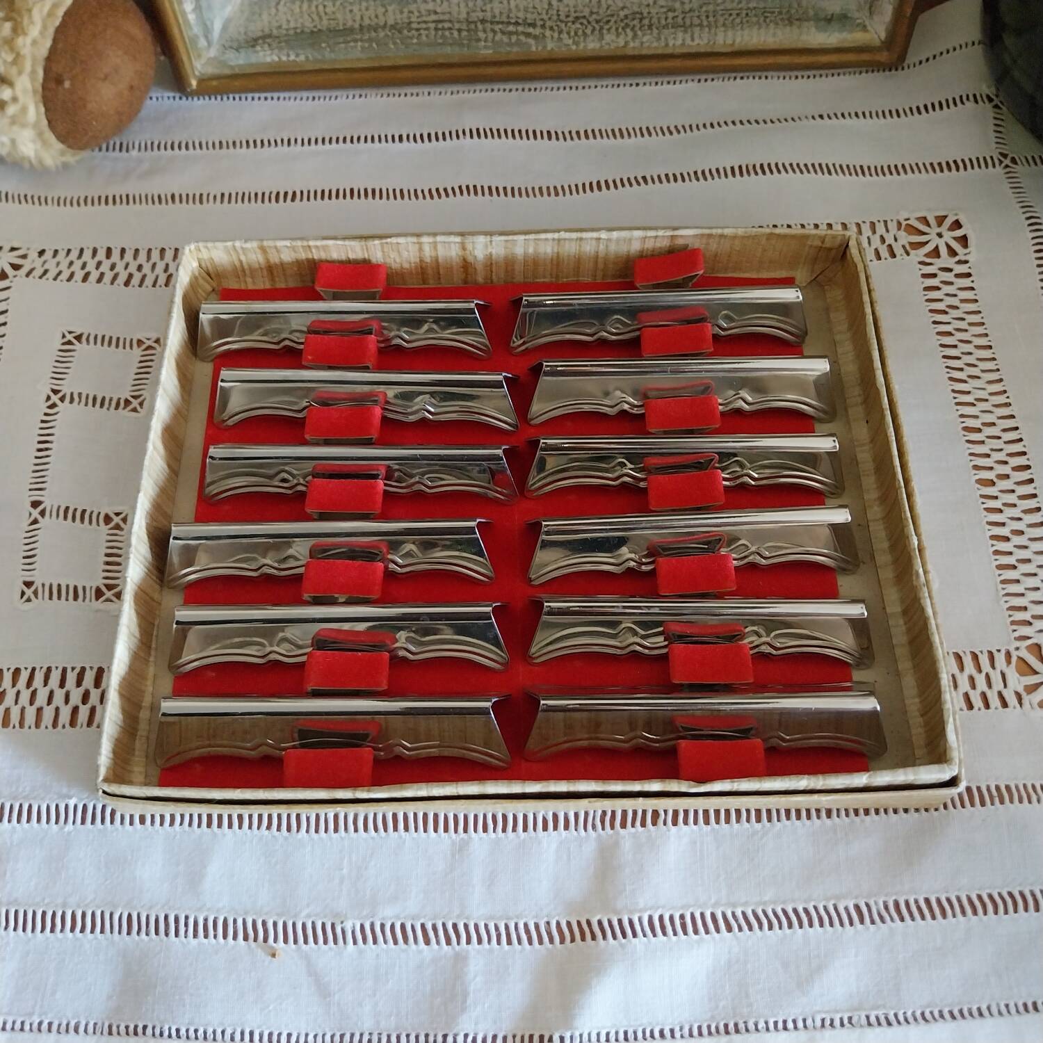 Old metal knife rests