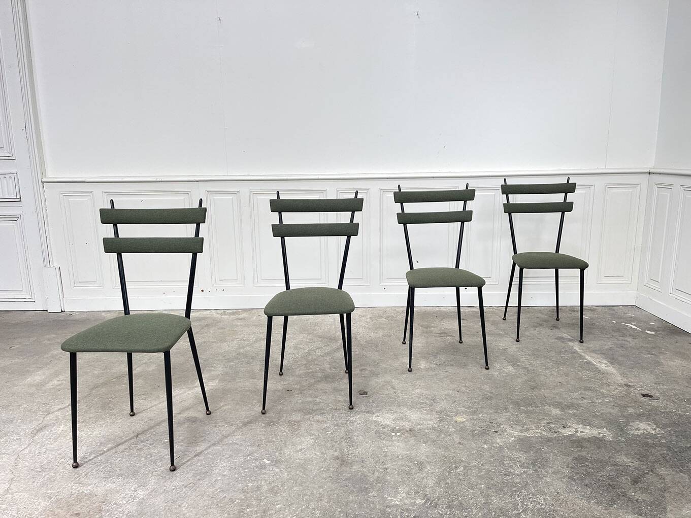 4 Italian chairs with Tweed, 1960s