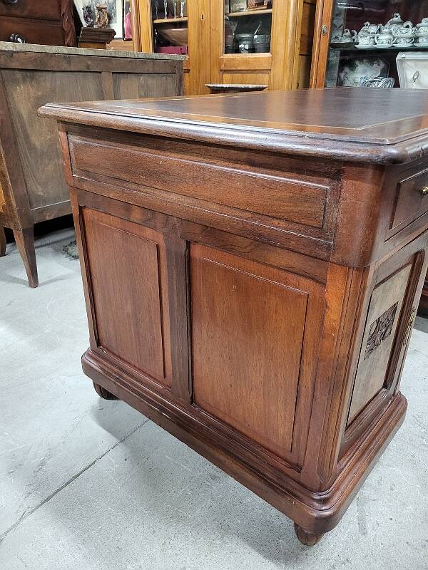 Art deco 4-door, 3-drawer, double-sided, 1930s flat desk