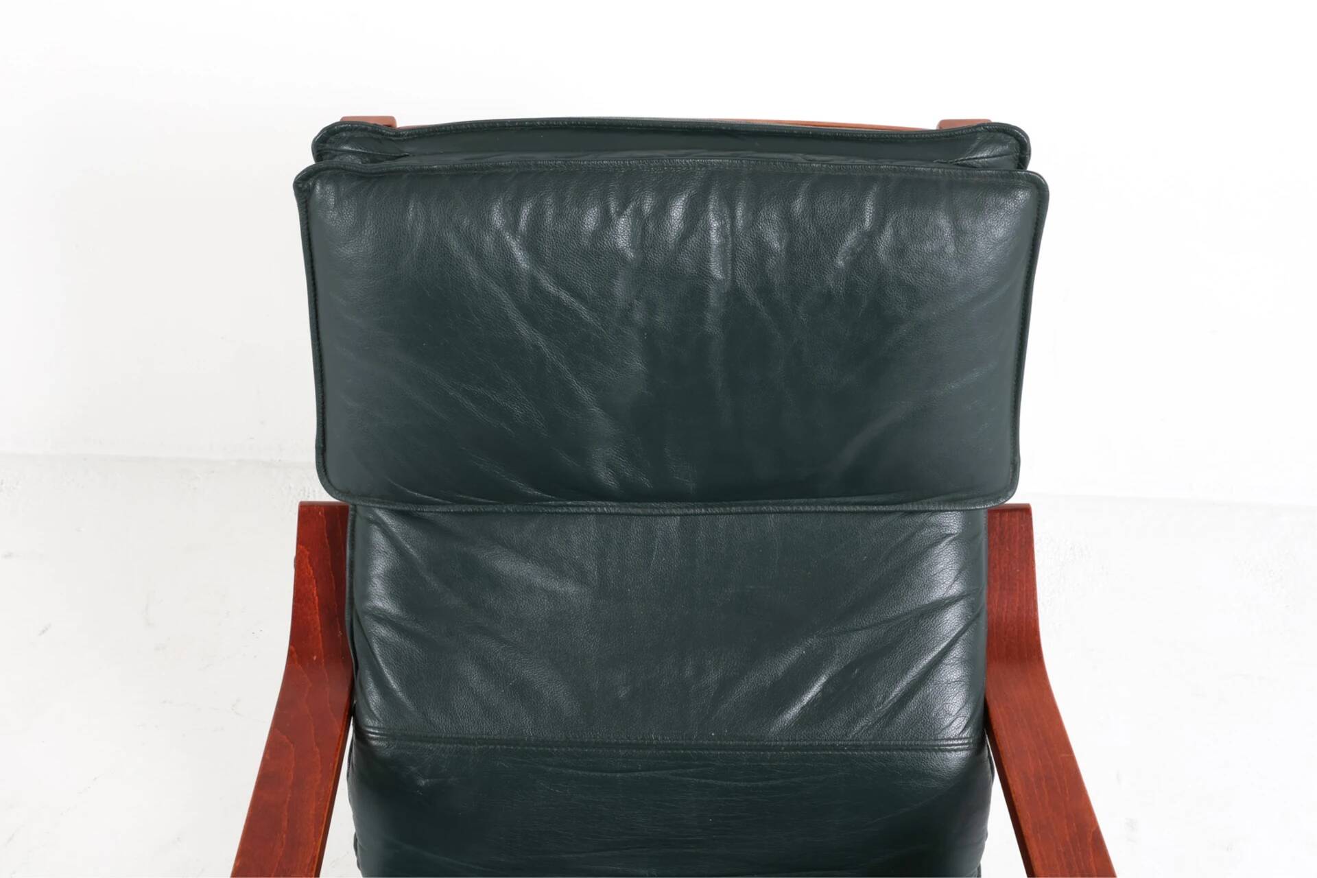 Vintage Scandinavian POÄNG armchair in black leather – IKEA, 1980s