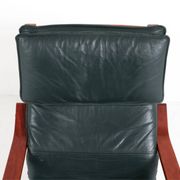 Vintage Scandinavian POÄNG armchair in black leather – IKEA, 1980s