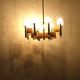 Italian 8-arm brass and glass chandelier by Sciolari, 1970s