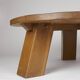 Brutalist round tripod coffee table in solid wood (Oak) Circa 1960