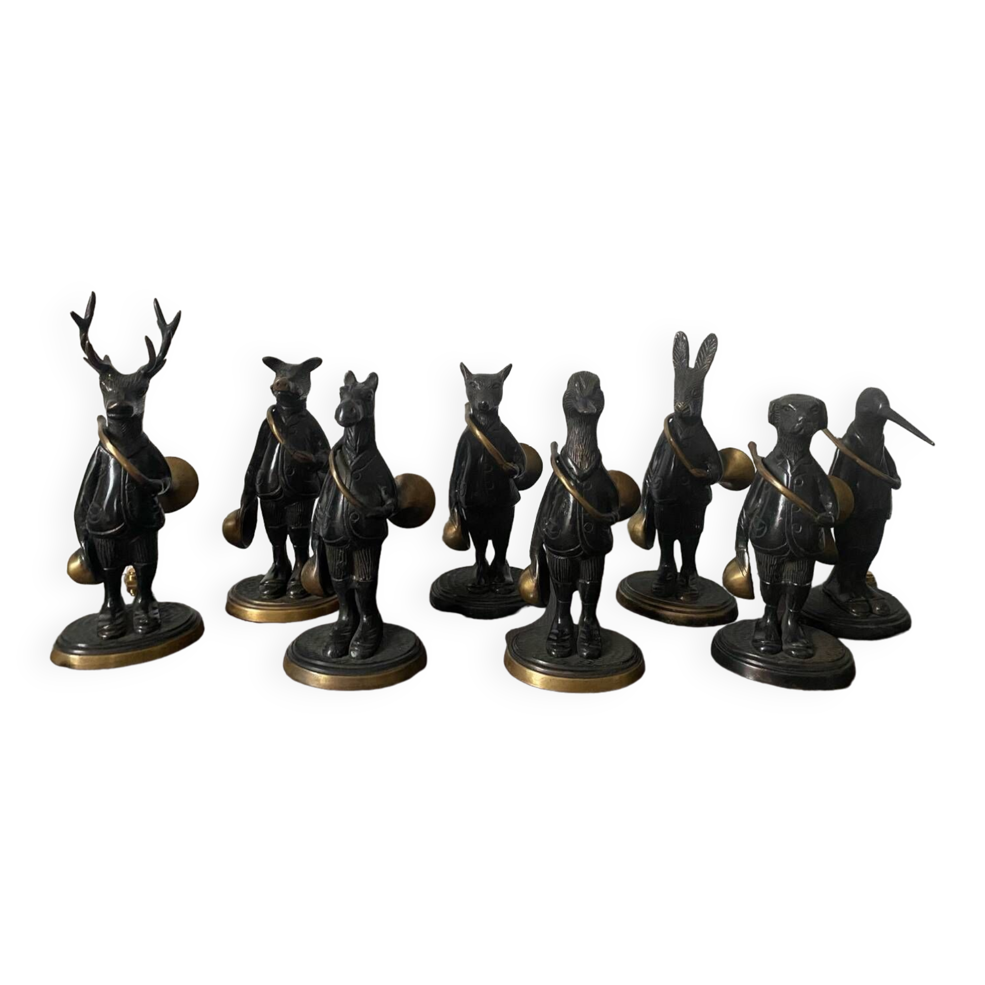 Bronze animal statuettes