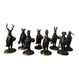 Bronze animal statuettes
