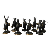Bronze animal statuettes