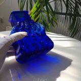 Vase bleu cobalt Skurf par Lars Hellsten