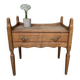 Vintage Oak Bedside Table with Brass Handle by Henning Kjærnulf, 1950s