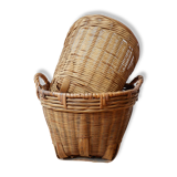 2 rattan & bamboo baskets
