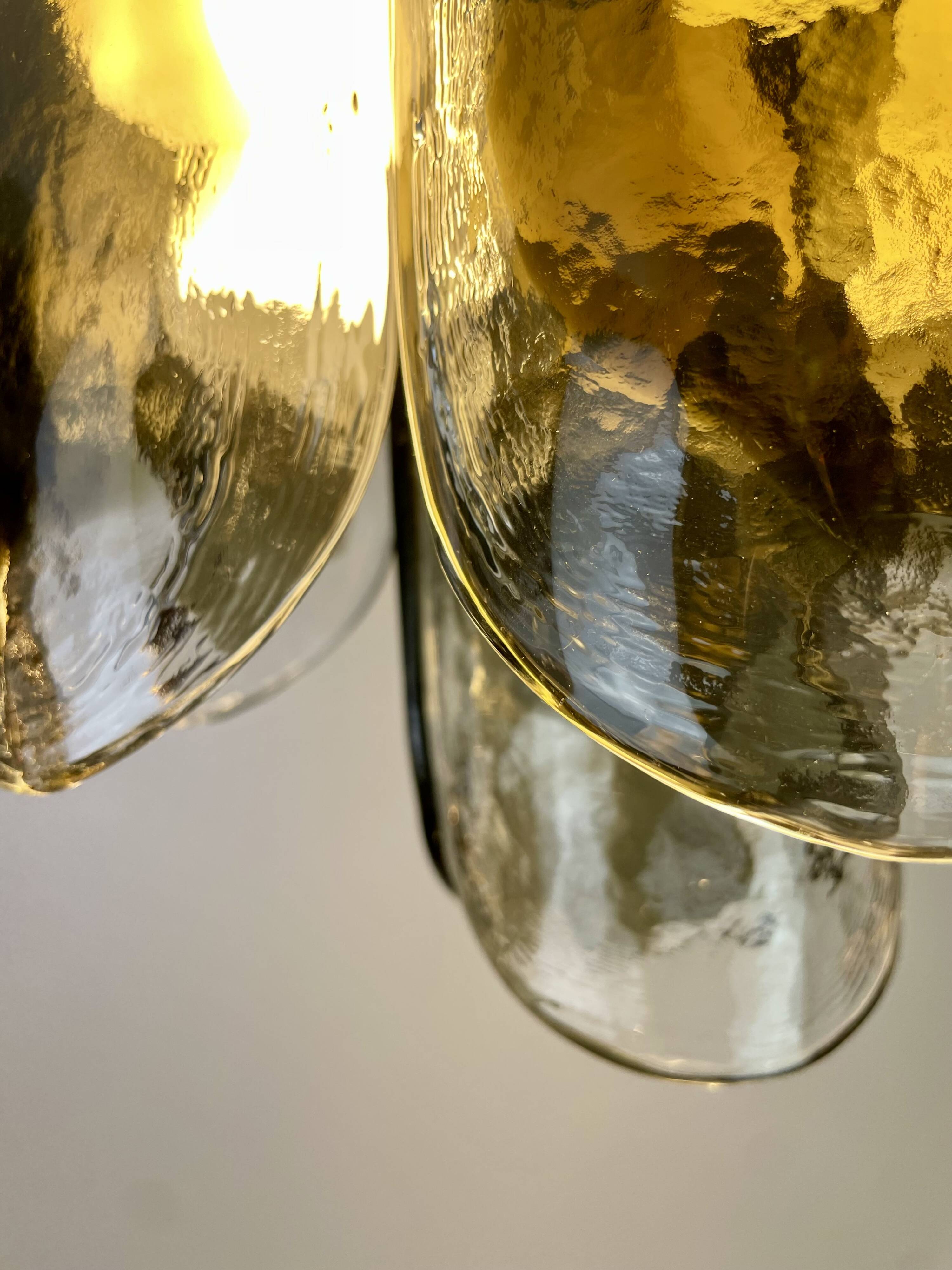 Murano & Brass Ceiling Lamp by J.T. Kalmar, Austria, 1960s