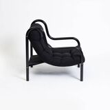 Sling chair made of steel pipe and black canvas