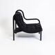 Chaise à bascule en tube d'acier et toile noire