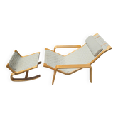 Paire de fauteuils lounge Pulkka avec ottoman par Ilmari Lappalainen pour IKEA