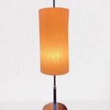 Vintage chrome metal table lamp with fabric in the style of Staff Leuchten, 1989.