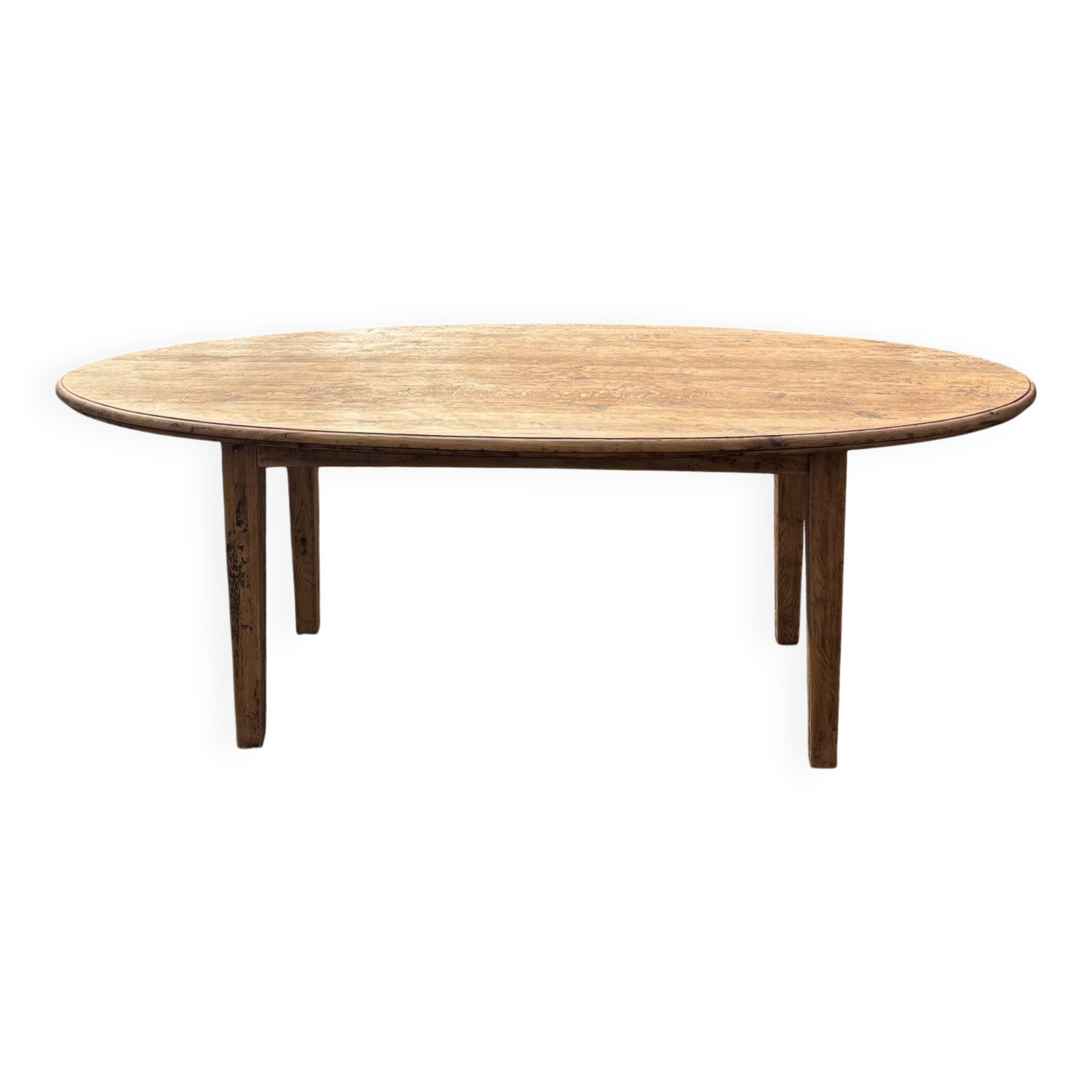 Oval solid wood dining table