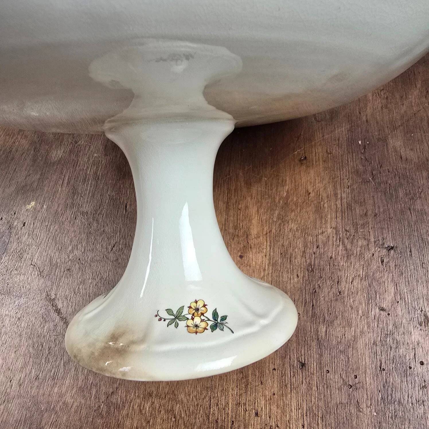 Antique compote dish Villeroy & Boch Mettlach Floralia 1577 – Saar Basin