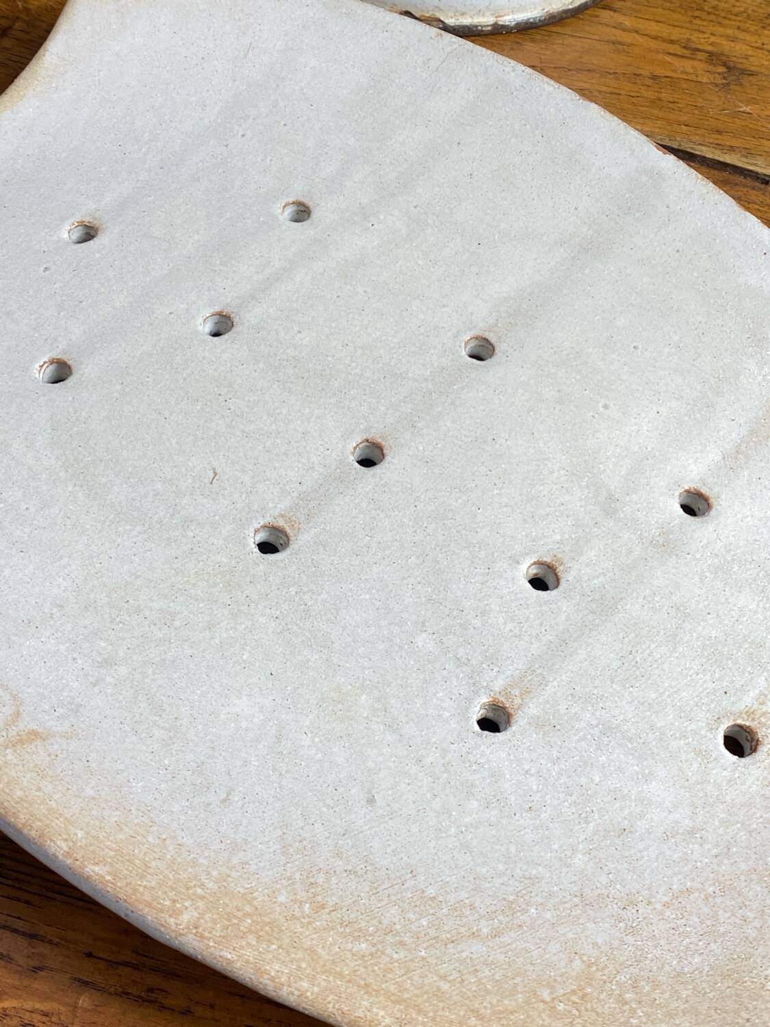 Glazed stoneware asparagus dish