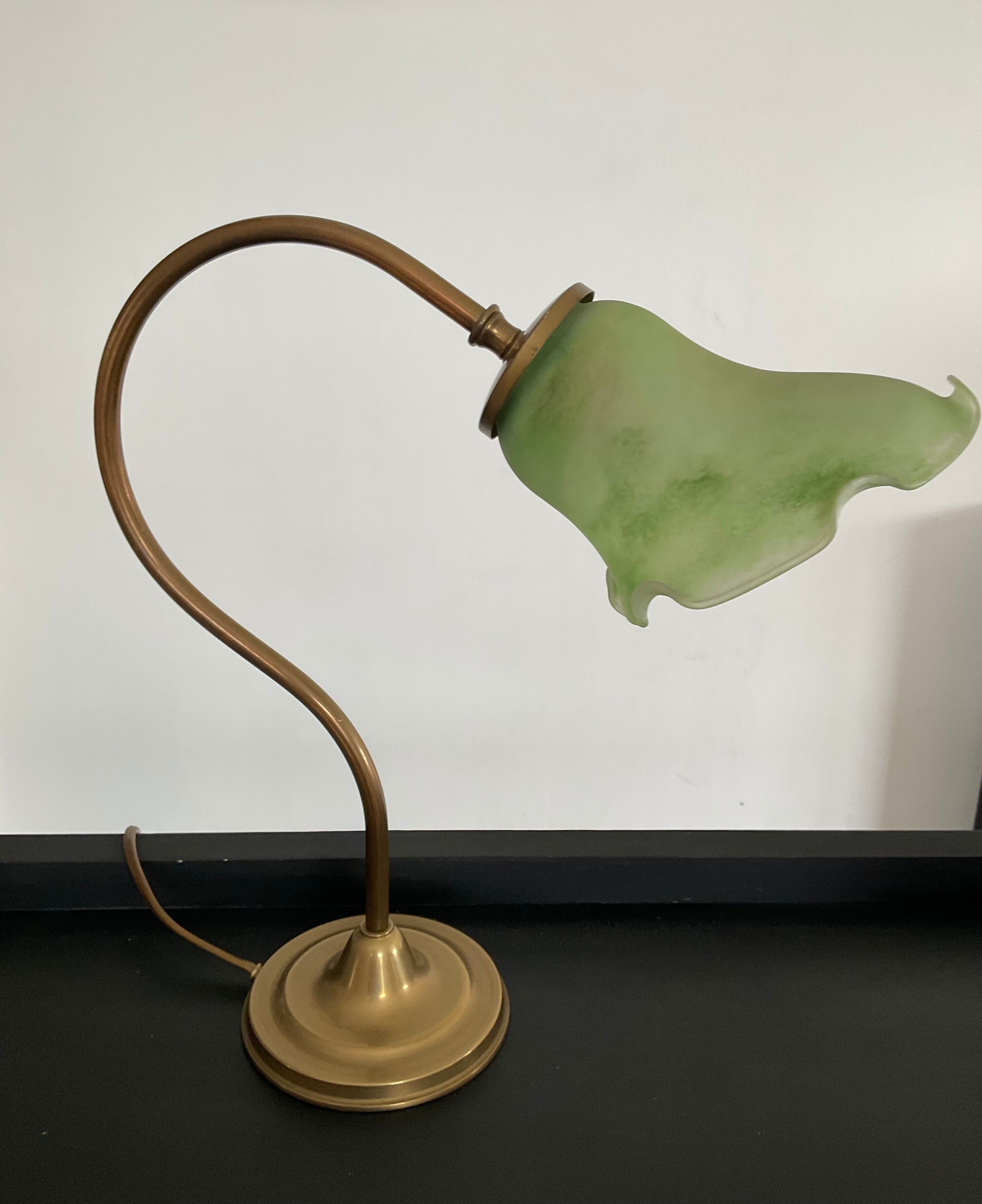 Vintage Kaelle lamp signed in brass and glass paste 70s