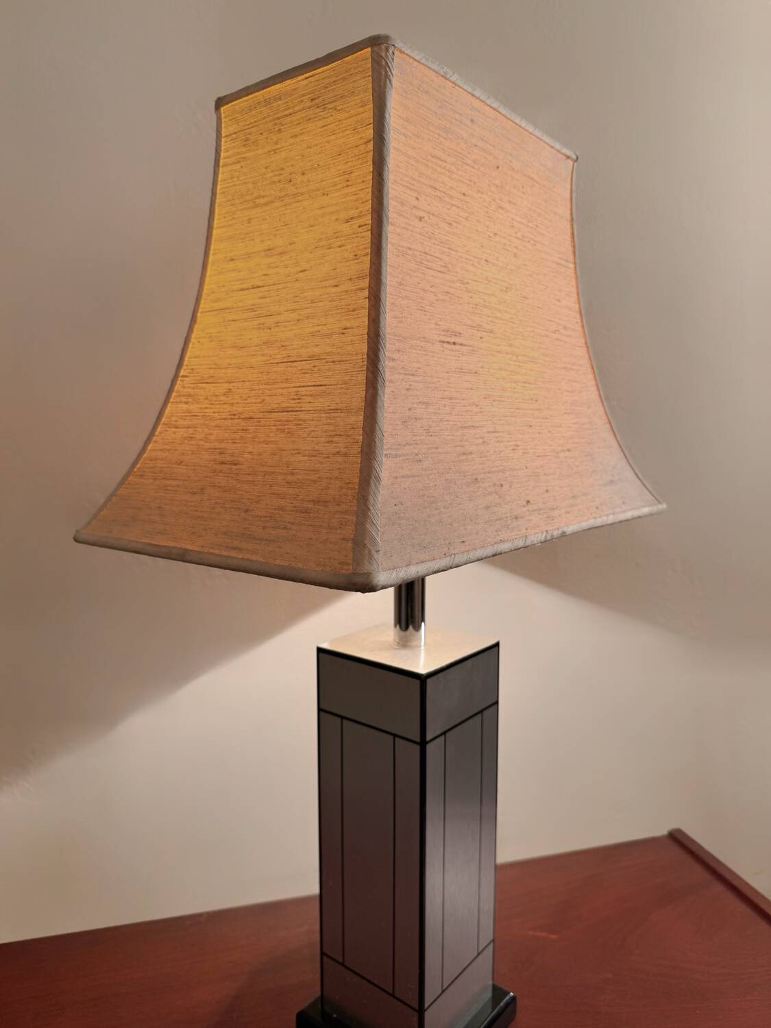 70s brushed aluminum lamp