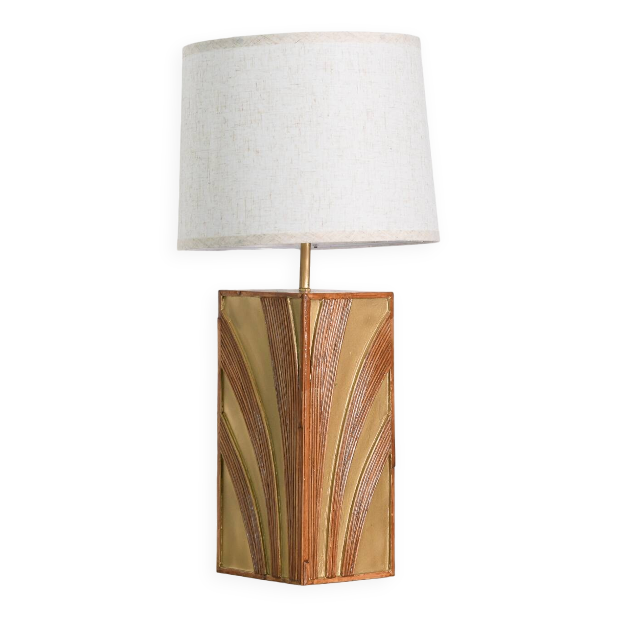 Lampe de table en rotin fabriquée à la main