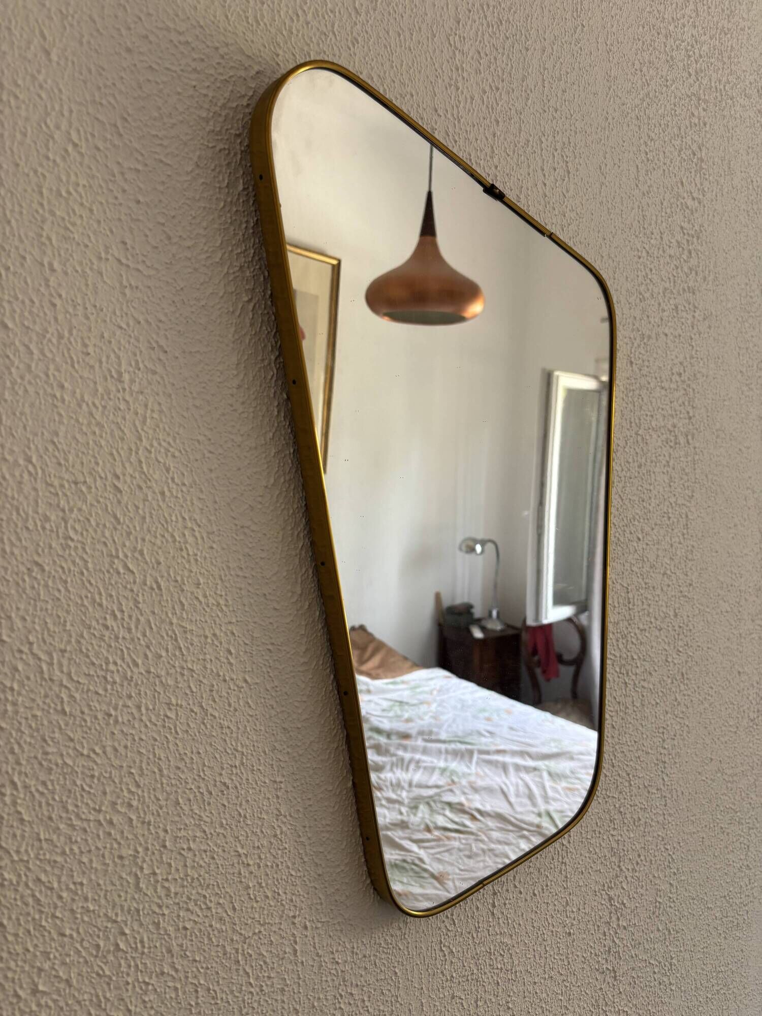 Vintage 1960 asymmetrical mirror - 60 x 34 cm
