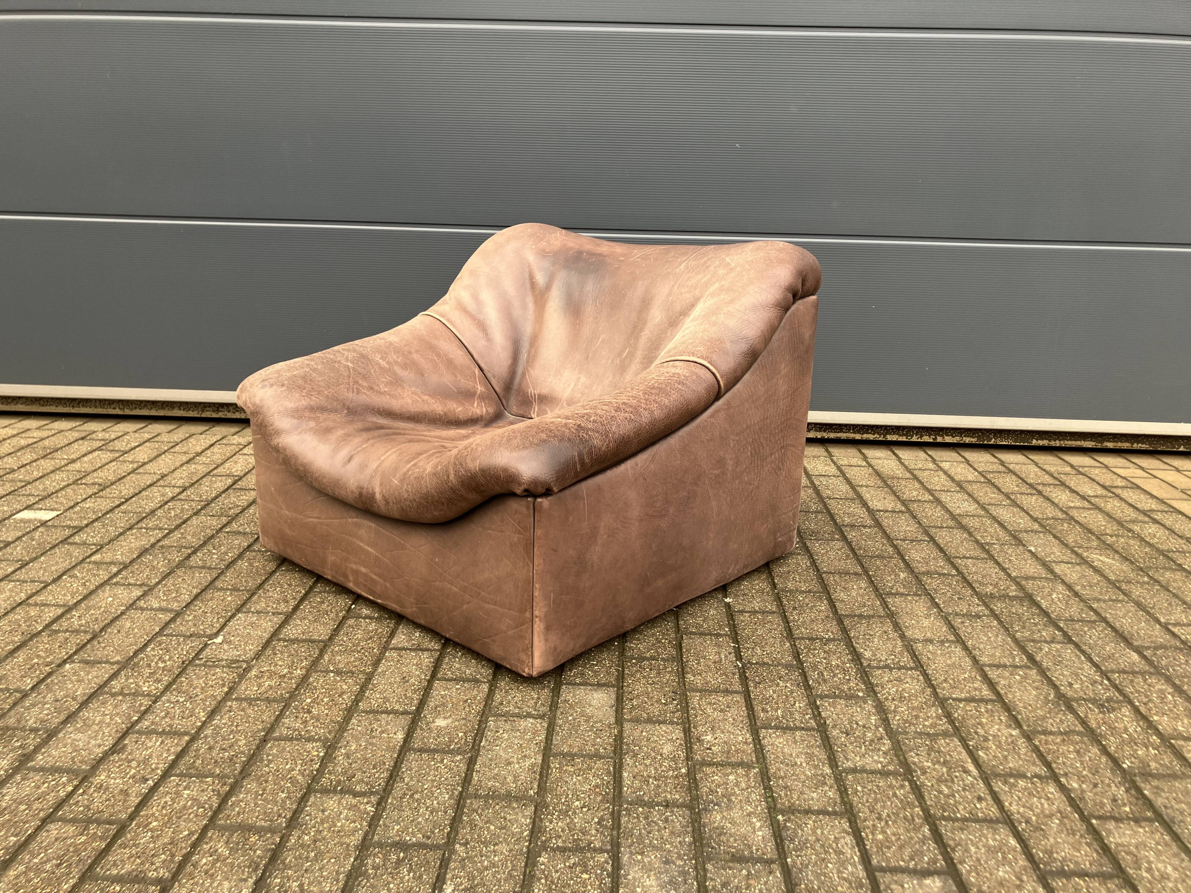 De Sede Ds46 Modulair 5mm Buffel leather NECK Cognac Bruin