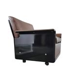 2 xBlack Shell & brown Leather 620 Chair Lounge Chair by Dieter Rams