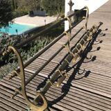Brass coat and hat rack