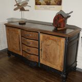 buffet in chene and metal patina black