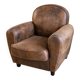 Club armchair in suede effect