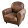 Club armchair in suede effect