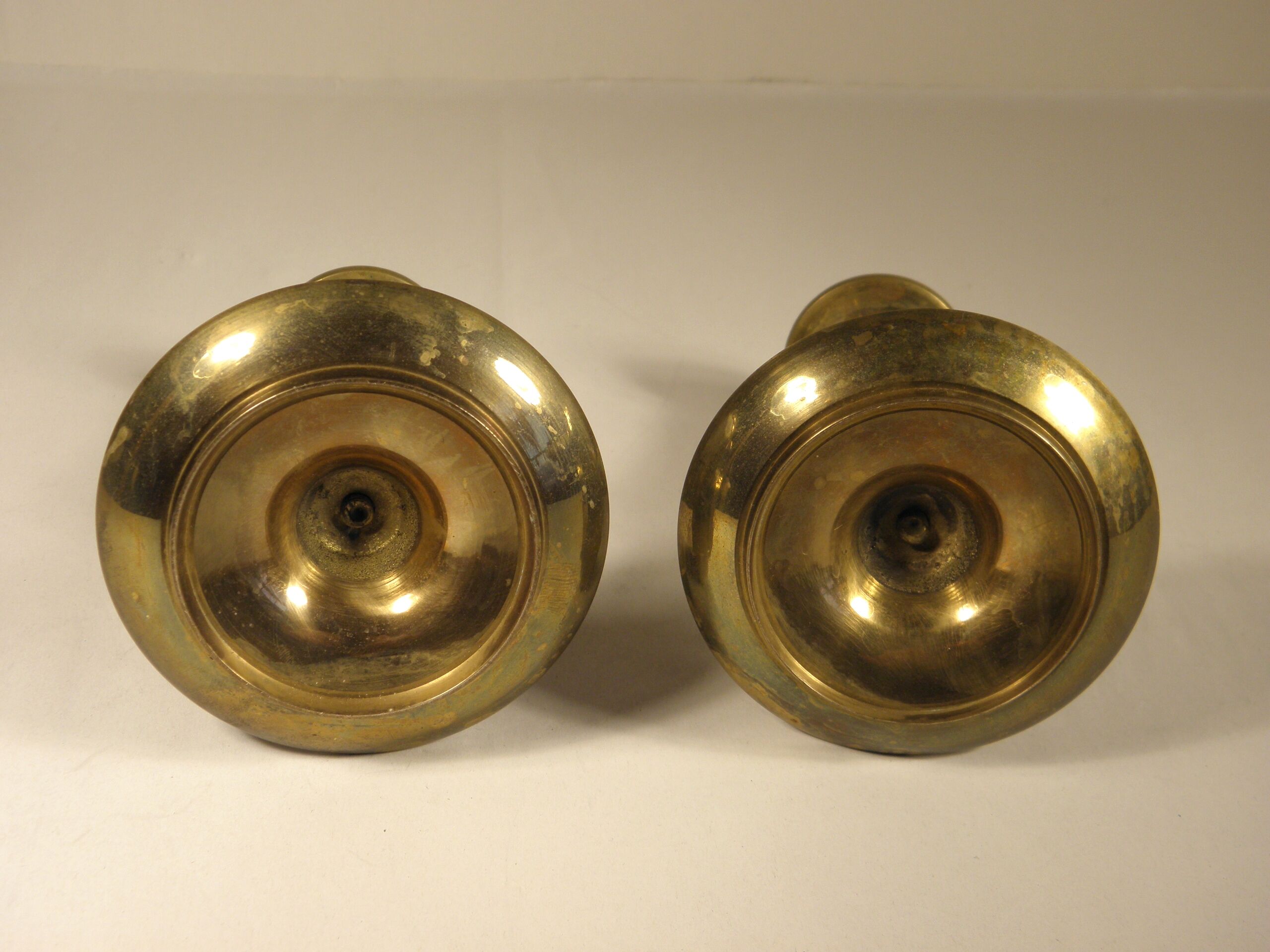 Pair of brass candle holders