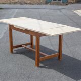 Wood and formica table with extensions