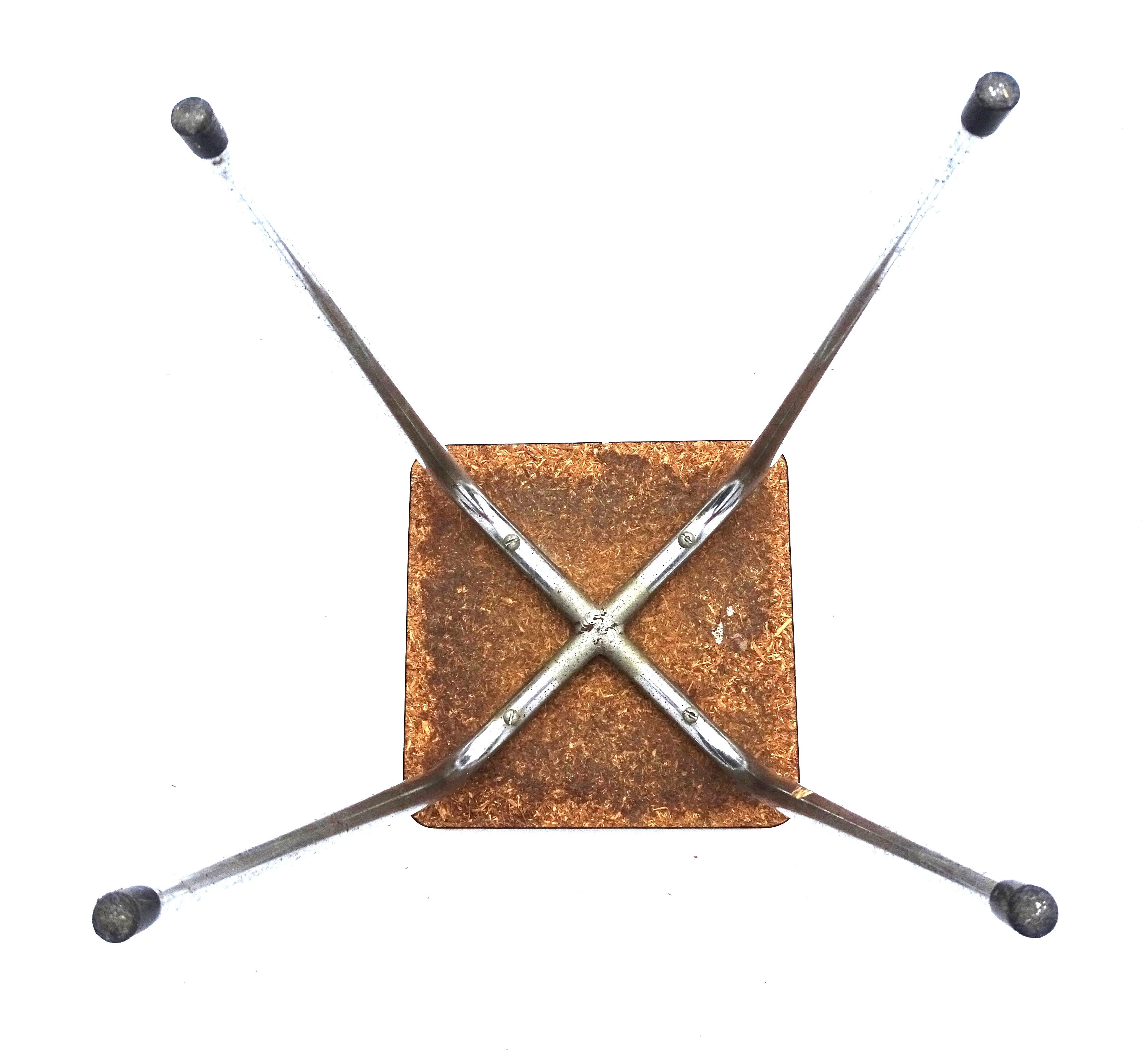 Lot 2 stools formica brown