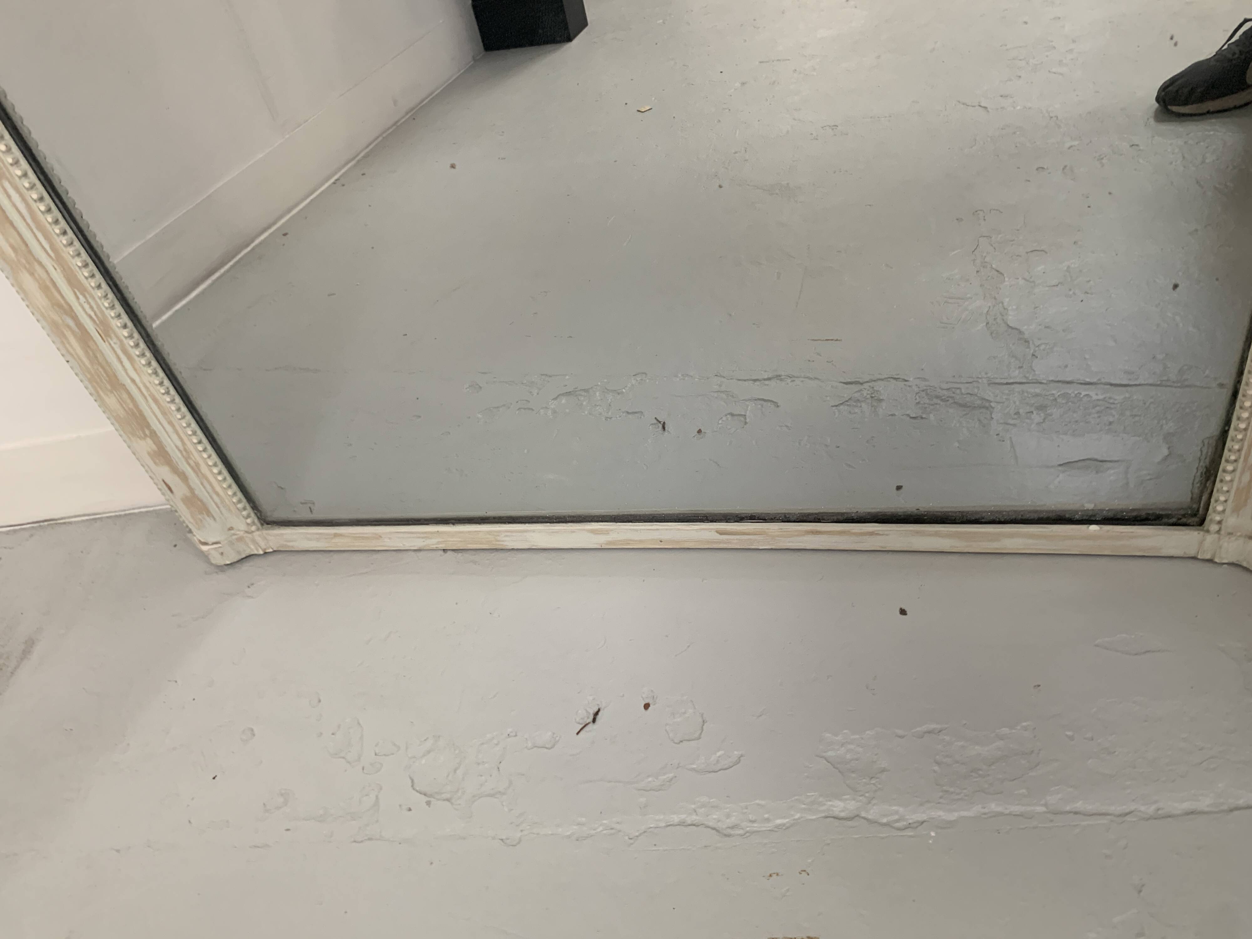 Louis XV style mirror in wood and patinated stucco, 19th century